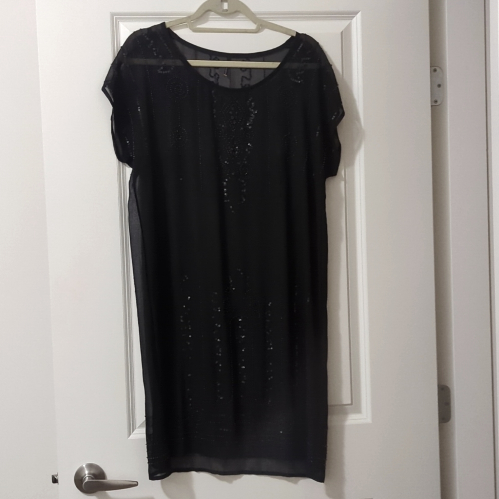 EUC 1920s-style Flapper Dress (sheer, overlay)